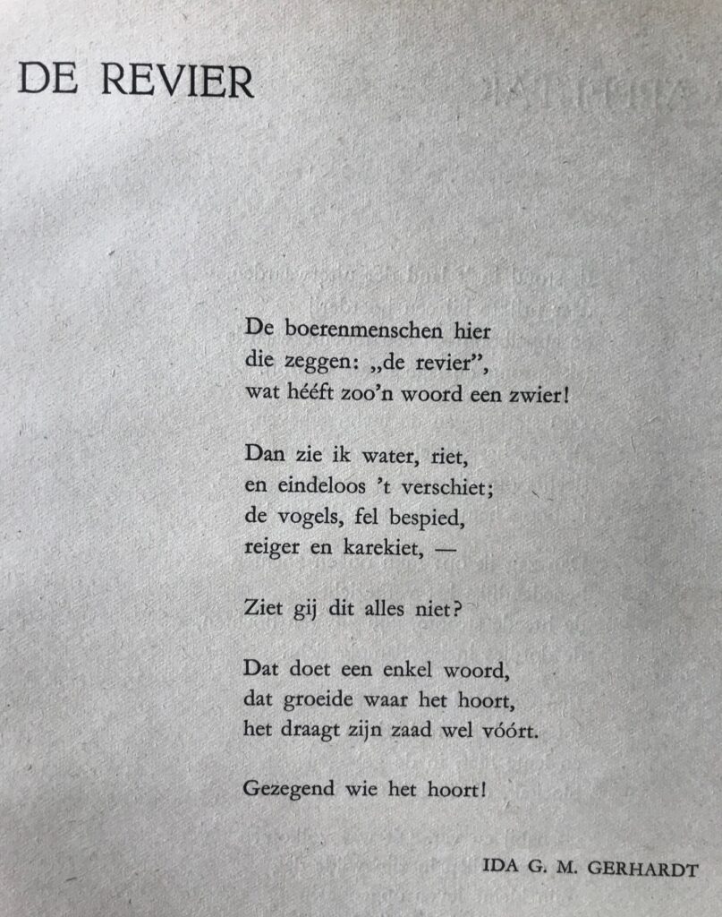 De Revier Ida Gerhardt gedicht