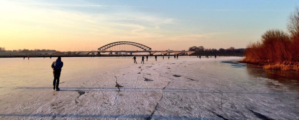 schaatsen in de uiterwaarden